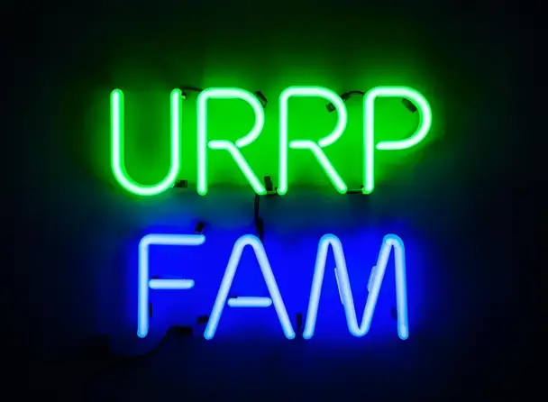 urrp fam neon sign background